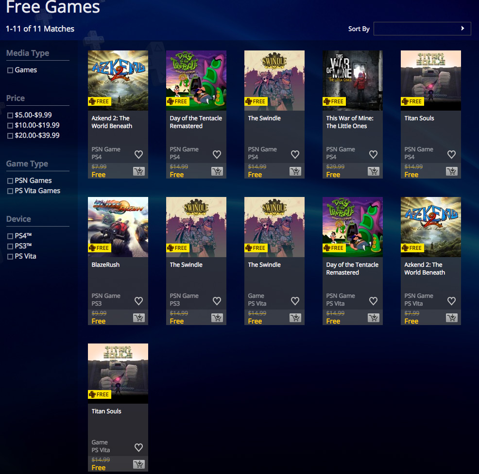 January PS+ free games are live