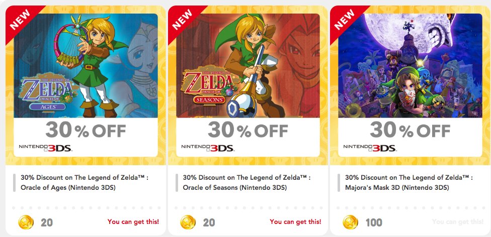 3 Zelda discounts added to My Nintendo rewards
