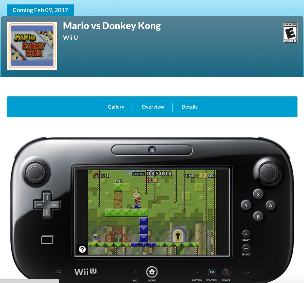Mario vs Donkey Kong coming to the Wii U VC tomorrow