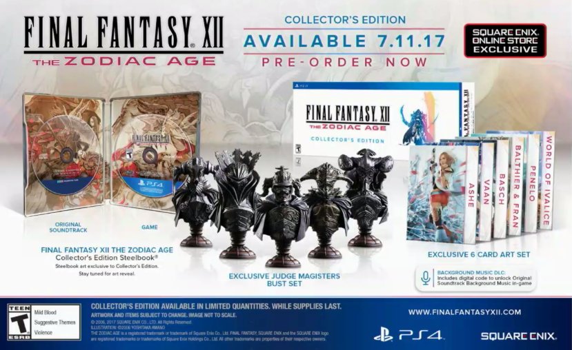 Final Fantasy XII – The Zodiak Age will have a new Steelbook and Collector’s Edition