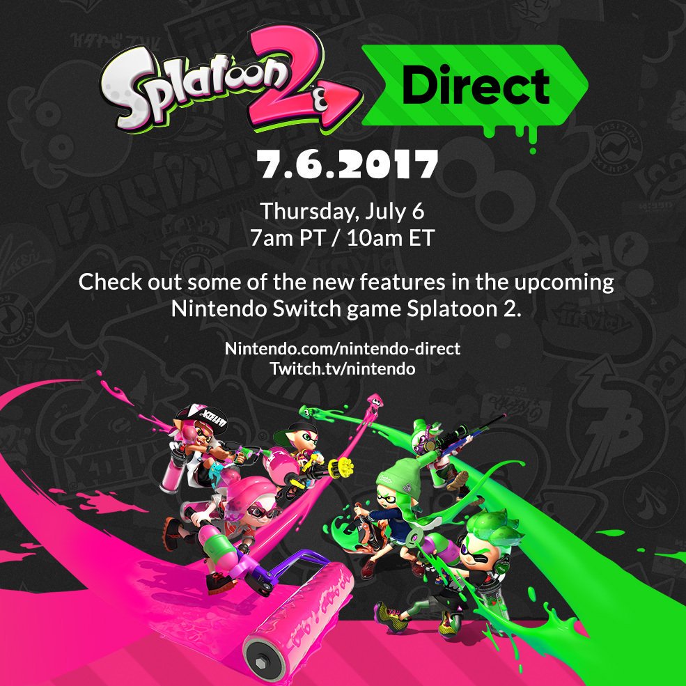 Splatoon 2 themed Nintendo Direct happening Thursday July 6, 2017